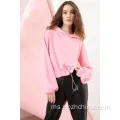 Womens Fesyen Lengan Panjang Pepejal Hoodies Bawah